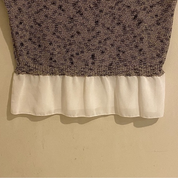 Anthropologie Moth Size XS Brown White Cap Sleeve Sweater Blouse Blouse - Picture 5 of 12